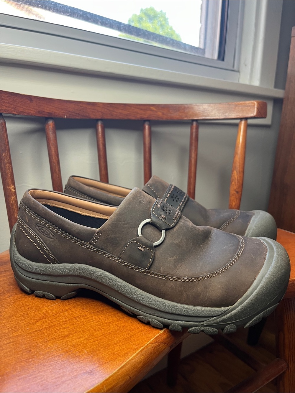 KEEN Women’s Kaci II Slip On Shoes Dark Brown Leather Comfort Loafers Size 9 EUC - Picture 3 of 11